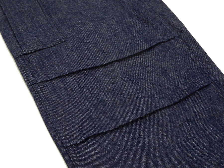 Buzz Rickson Men's Denim M-51 Field Trousers - Military-Inspired Baggy Cargo Pants in Indigo Denim - Made in Japan (BR42586 421A One Wash)