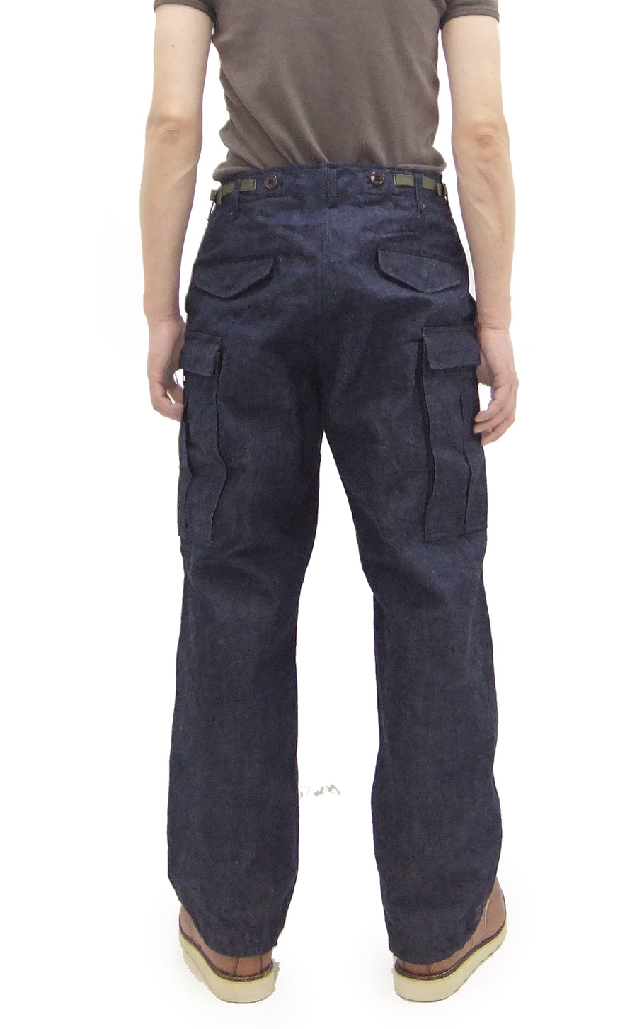 Buzz Rickson Men's Denim M-51 Field Trousers - Military-Inspired Baggy Cargo Pants in Indigo Denim - Made in Japan (BR42586 421A One Wash)