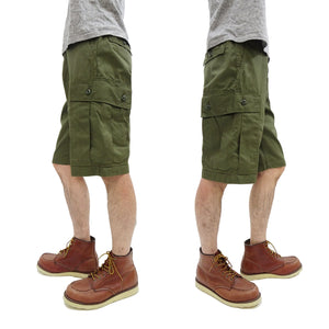 Buzz Rickson Men's Cargo Shorts - Reproduction of Civilian Reinterpretation of U.S. Army Vietnam Tropical Jungle Fatigue Trousers BR52550 Olive