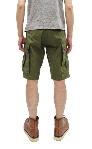 Buzz Rickson Men's Cargo Shorts - Reproduction of Civilian Reinterpretation of U.S. Army Vietnam Tropical Jungle Fatigue Trousers BR52550 Olive