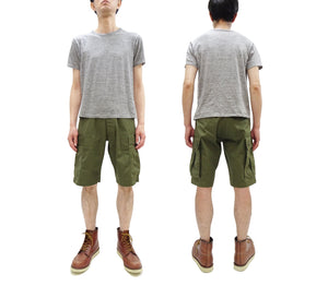 Buzz Rickson Men's Cargo Shorts - Reproduction of Civilian Reinterpretation of U.S. Army Vietnam Tropical Jungle Fatigue Trousers BR52550 Olive