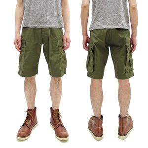 Buzz Rickson Men's Cargo Shorts - Reproduction of Civilian Reinterpretation of U.S. Army Vietnam Tropical Jungle Fatigue Trousers BR52550 Olive