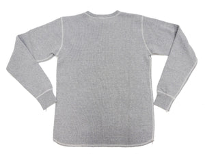 Buzz Rickson Waffle-Knit Thermal T-Shirt Men's Casual Long Sleeve Plain Crew Neck Waffle Tee BR63755 113 Heather Grey