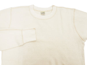 Buzz Rickson Waffle-Knit Thermal T-Shirt Men's Casual Long Sleeve Plain Crew Neck Waffle Tee BR63755 109 Natural