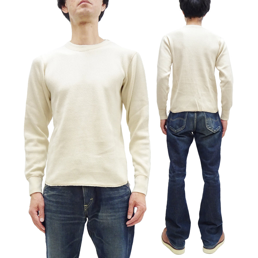 Buzz Rickson Waffle Knit Thermal T Shirt Men s Casual Long Sleeve Plai RODEO JAPAN Pine Avenue Clothes shop