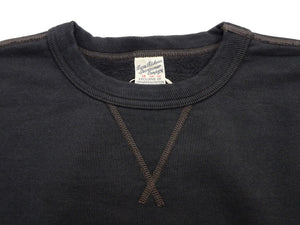 Buzz Rickson's Men's Set-In Crew Neck Sweatshirt, Tubular Body, V-Gusset, 100% Cotton Brushed-Back Fleece, Made in Japan (BR65622 119 Faded Black)