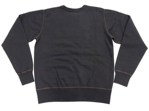 Buzz Rickson's Men's Set-In Crew Neck Sweatshirt, Tubular Body, V-Gusset, 100% Cotton Brushed-Back Fleece, Made in Japan (BR65622 119 Faded Black)