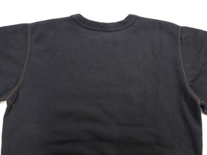 Buzz Rickson's Men's Set-In Crew Neck Sweatshirt, Tubular Body, V-Gusset, 100% Cotton Brushed-Back Fleece, Made in Japan (BR65622 119 Faded Black)
