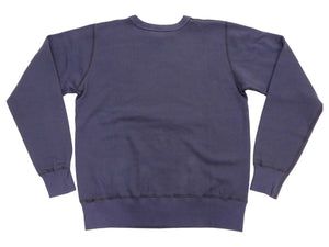 Buzz Rickson's Men's Set-In Crew Neck Sweatshirt, Tubular Body, V-Gusset, 100% Cotton Brushed-Back Fleece, Made in Japan (BR65622 128 Navy)