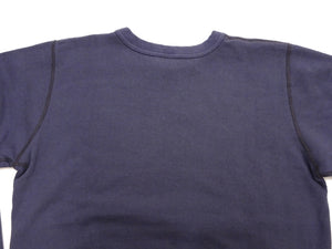 Buzz Rickson's Men's Set-In Crew Neck Sweatshirt, Tubular Body, V-Gusset, 100% Cotton Brushed-Back Fleece, Made in Japan (BR65622 128 Navy)