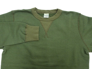 Buzz Rickson's Men's Set-In Crew Neck Sweatshirt, Tubular Body, V-Gusset, 100% Cotton Brushed-Back Fleece, Made in Japan (BR65622 149 Olive)