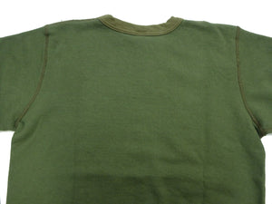 Buzz Rickson's Men's Set-In Crew Neck Sweatshirt, Tubular Body, V-Gusset, 100% Cotton Brushed-Back Fleece, Made in Japan (BR65622 149 Olive)