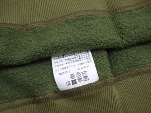 Buzz Rickson's Men's Set-In Crew Neck Sweatshirt, Tubular Body, V-Gusset, 100% Cotton Brushed-Back Fleece, Made in Japan (BR65622 149 Olive)