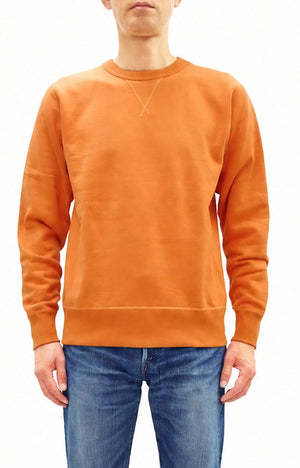 Buzz Rickson's Men's Set-In Crew Neck Sweatshirt, Tubular Body, V-Gusset, 100% Cotton Brushed-Back Fleece, Made in Japan (BR65622 159 Orange)