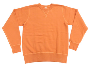 Buzz Rickson's Men's Set-In Crew Neck Sweatshirt, Tubular Body, V-Gusset, 100% Cotton Brushed-Back Fleece, Made in Japan (BR65622 159 Orange)