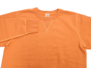 Buzz Rickson's Men's Set-In Crew Neck Sweatshirt, Tubular Body, V-Gusset, 100% Cotton Brushed-Back Fleece, Made in Japan (BR65622 159 Orange)
