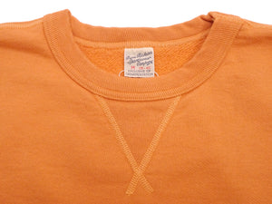 Buzz Rickson's Men's Set-In Crew Neck Sweatshirt, Tubular Body, V-Gusset, 100% Cotton Brushed-Back Fleece, Made in Japan (BR65622 159 Orange)