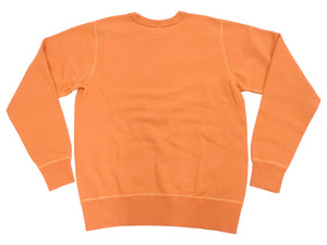 Buzz Rickson's Men's Set-In Crew Neck Sweatshirt, Tubular Body, V-Gusset, 100% Cotton Brushed-Back Fleece, Made in Japan (BR65622 159 Orange)