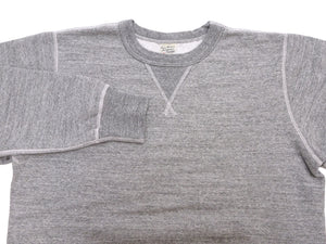 Buzz Rickson's Men's Set-In Crew Neck Sweatshirt, Tubular Body, V-Gusset, 100% Cotton Brushed-Back Fleece, Made in Japan (BR65622 113 Heather Gray)