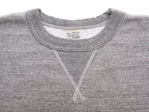 Buzz Rickson's Men's Set-In Crew Neck Sweatshirt, Tubular Body, V-Gusset, 100% Cotton Brushed-Back Fleece, Made in Japan (BR65622 113 Heather Gray)