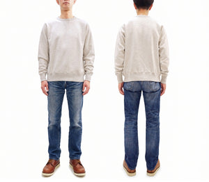 Buzz Rickson's Men's Set-In Crew Neck Sweatshirt, Tubular Body, V-Gusset, 100% Cotton Brushed-Back Fleece, Made in Japan (BR65622 131 Oatmeal)