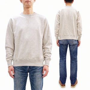Buzz Rickson's Men's Set-In Crew Neck Sweatshirt, Tubular Body, V-Gusset, 100% Cotton Brushed-Back Fleece, Made in Japan (BR65622 131 Oatmeal)