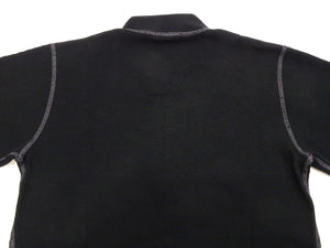 Buzz Rickson Waffle-Knit Thermal Henley T-Shirt Men's Long Sleeve Plain 3-Button Placket Heavyweight Thermal Tee BR68130 119 Black