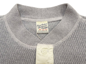 Buzz Rickson's Men's Vintage-Inspired Long-Sleeve Thermal Henley T-Shirt, 100% Cotton Waffle Knit, Three-Button Placket, Four-Needle Flatseams, Made in Japan (BR68130 113 Heather Gray)