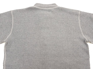 Buzz Rickson's Men's Vintage-Inspired Long-Sleeve Thermal Henley T-Shirt, 100% Cotton Waffle Knit, Three-Button Placket, Four-Needle Flatseams, Made in Japan (BR68130 113 Heather Gray)