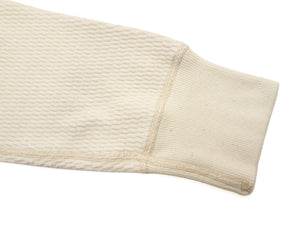 Buzz Rickson's Men's Vintage-Inspired Long-Sleeve Thermal Henley T-Shirt, 100% Cotton Waffle Knit, Three-Button Placket, Four-Needle Flatseams, Made in Japan (BR68130 109 Natural)