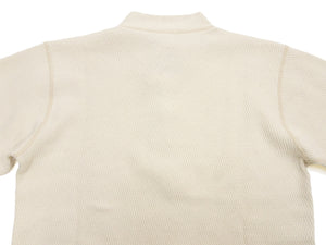 Buzz Rickson's Men's Vintage-Inspired Long-Sleeve Thermal Henley T-Shirt, 100% Cotton Waffle Knit, Three-Button Placket, Four-Needle Flatseams, Made in Japan (BR68130 109 Natural)