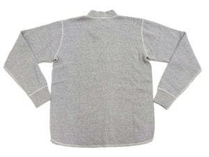 Buzz Rickson Waffle-Knit Thermal Henley T-Shirt Men's Long Sleeve Plain 3-Button Placket Heavyweight Thermal Tee BR68130 113 Heather-Gray