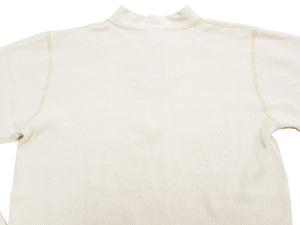 Buzz Rickson Waffle-Knit Thermal Henley T-Shirt Men's Long Sleeve Plain 3-Button Placket Heavyweight Thermal Tee BR68130 109 Natural