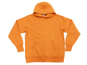 Buzz Rickson's Men's Plain Pullover Hoodie, Medium-Weight Brushed-Back Cotton Hooded Sweatshirt, Tubular Body, Made in Japan (BR68914 159 Orange)