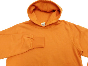 Buzz Rickson's Men's Plain Pullover Hoodie, Medium-Weight Brushed-Back Cotton Hooded Sweatshirt, Tubular Body, Made in Japan (BR68914 159 Orange)