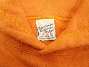 Buzz Rickson's Men's Plain Pullover Hoodie, Medium-Weight Brushed-Back Cotton Hooded Sweatshirt, Tubular Body, Made in Japan (BR68914 159 Orange)
