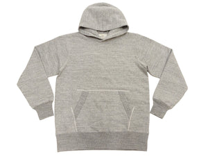 Buzz Rickson's Men's Plain Pullover Hoodie, Medium-Weight Brushed-Back Cotton Hooded Sweatshirt, Tubular Body, Made in Japan (BR68914 113 Heather Gray)