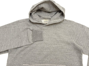 Buzz Rickson's Men's Plain Pullover Hoodie, Medium-Weight Brushed-Back Cotton Hooded Sweatshirt, Tubular Body, Made in Japan (BR68914 113 Heather Gray)