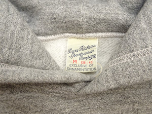Buzz Rickson's Men's Plain Pullover Hoodie, Medium-Weight Brushed-Back Cotton Hooded Sweatshirt, Tubular Body, Made in Japan (BR68914 113 Heather Gray)