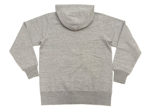 Buzz Rickson's Men's Plain Pullover Hoodie, Medium-Weight Brushed-Back Cotton Hooded Sweatshirt, Tubular Body, Made in Japan (BR68914 113 Heather Gray)
