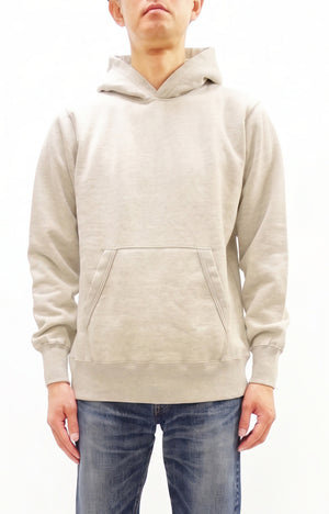 Buzz Rickson's Men's Plain Pullover Hoodie, Medium-Weight Brushed-Back Cotton Hooded Sweatshirt, Tubular Body, Made in Japan (BR68914 131 Oatmeal)