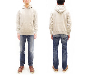 Buzz Rickson's Men's Plain Pullover Hoodie, Medium-Weight Brushed-Back Cotton Hooded Sweatshirt, Tubular Body, Made in Japan (BR68914 131 Oatmeal)