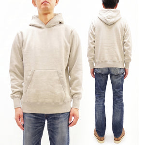 Buzz Rickson's Men's Plain Pullover Hoodie, Medium-Weight Brushed-Back Cotton Hooded Sweatshirt, Tubular Body, Made in Japan (BR68914 131 Oatmeal)