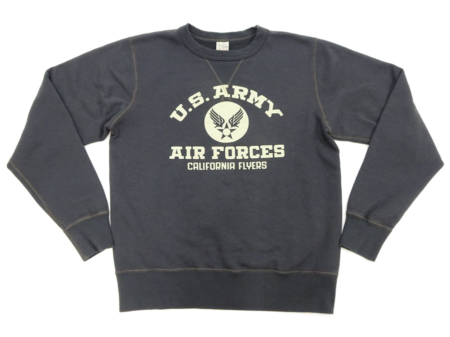 Buzz Rickson Sweatshirt Men's Us Army Air Force California Flyers Military Graphic Loop-wheeled Vintage Style BR69334 119 faded-Black