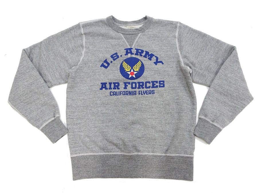 Buzz Rickson Sweatshirt Men's Us Army Air Force California Flyers Military Graphic Loop-wheeled Vintage Style BR69334 113 Heather-Gray