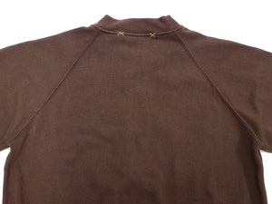 Buzz Rickson Cotton Jersey Zip-Up Top Men's WWII USAAF Type C-2 Style Front Zip Cardigan with Rib Panel BR69444 138 Brown