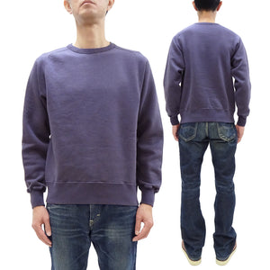 Buzz Rickson Freedom Sleeve Sweatshirt Men's Casual Plain Crewneck Tubular Knit Loop-wheeled Sweatshirt BR69463 128 Faded-Navy-Blue