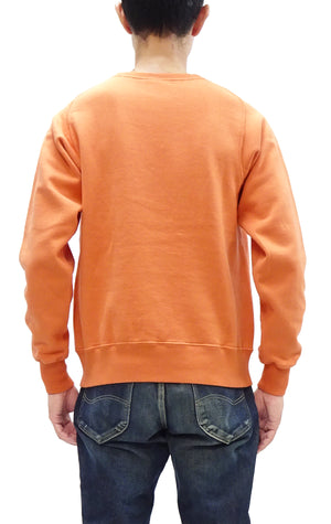 Buzz Rickson Freedom Sleeve Sweatshirt Men's Casual Plain Crewneck Tubular Knit Loop-wheeled Sweatshirt BR69463 159 Faded-Orange