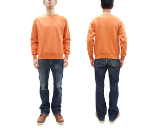 Buzz Rickson Freedom Sleeve Sweatshirt Men's Casual Plain Crewneck Tubular Knit Loop-wheeled Sweatshirt BR69463 159 Faded-Orange