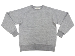 Buzz Rickson Freedom Sleeve Sweatshirt Men's Casual Plain Crewneck Tubular Knit Loop-wheeled Sweatshirt BR69463 113 Heather-Gray